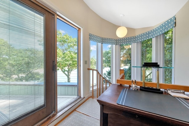 recreation room with wood-type flooring and plenty of natural light