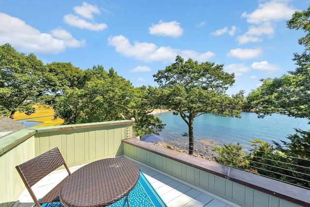 balcony with a water view