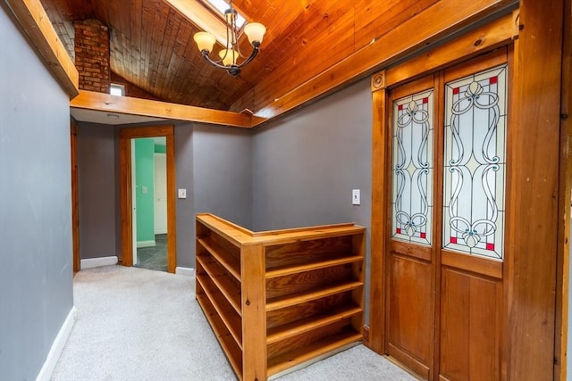 263 Jefferson Ave, Salem, MA 01970 - carpeted foyer entrance with wooden ceiling and baseboards