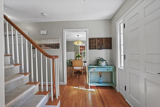 82 Knollwood Dr, Longmeadow, MA 01106 - entryway with stairs and wood finished floors