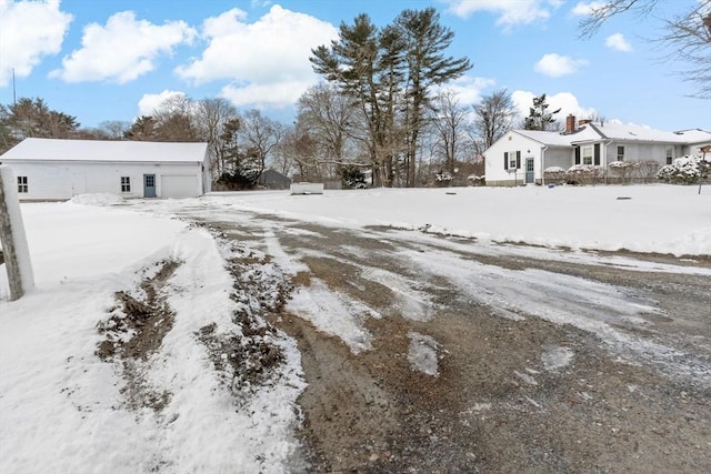 view of yard covered in snow