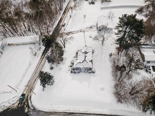 view of snowy aerial view