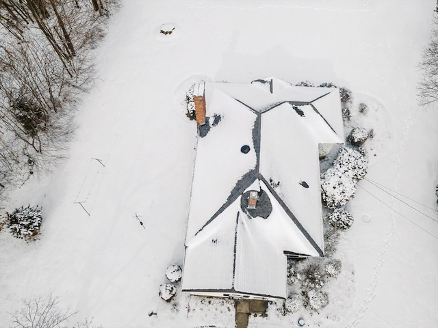 view of snowy aerial view