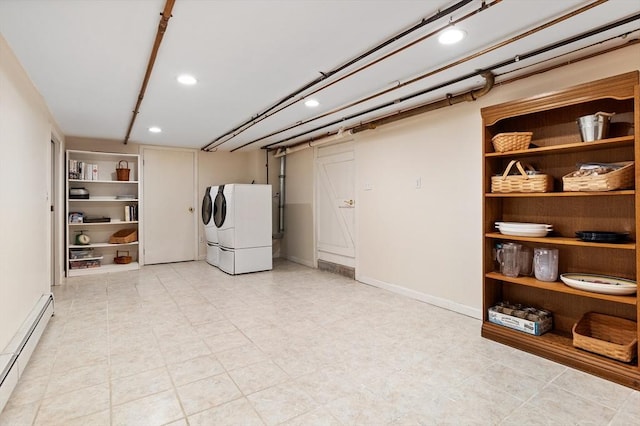 1 Emerson Dr, Acton, MA 01720 - finished basement featuring a baseboard heating unit and recessed lighting