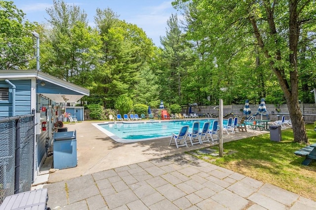 1 Emerson Dr, Acton, MA 01720 - community pool featuring a patio area