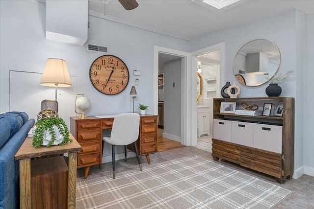 1 Nelson St Unit C, Upton, MA 01568 - home office featuring ceiling fan and baseboards