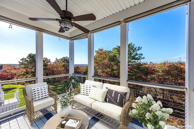12 Skipping Stone, Plymouth, MA 02360 - sunroom / solarium with a ceiling fan
