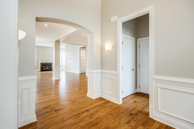 12 Skipping Stone, Plymouth, MA 02360 - hallway featuring arched walkways and wood finished floors
