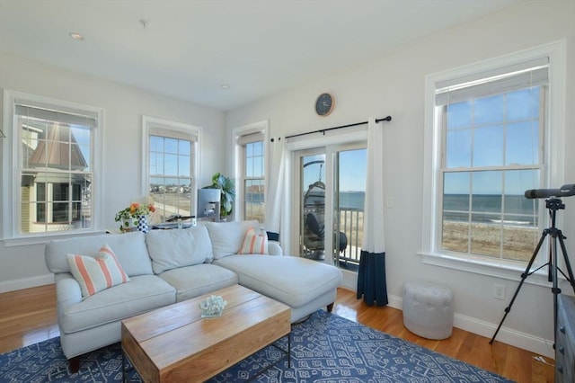 148 Winthrop Shore Dr Unit 5, Winthrop, MA 02152 - living room featuring baseboards and wood finished floors