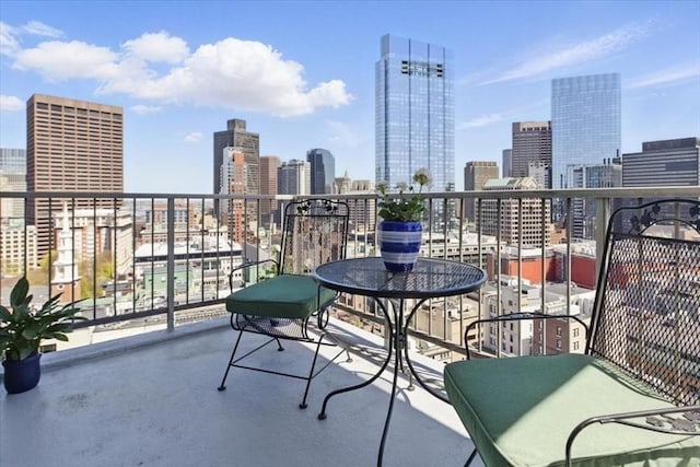 balcony with a city view