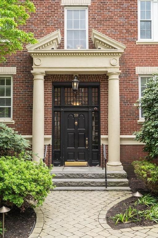 59 Babcock St Unit 5, Brookline, MA 02446 - property entrance with brick siding