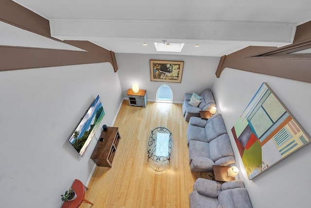 28 Broad St Unit 203, Marlborough, MA 01752 - living area featuring wood finished floors and baseboards