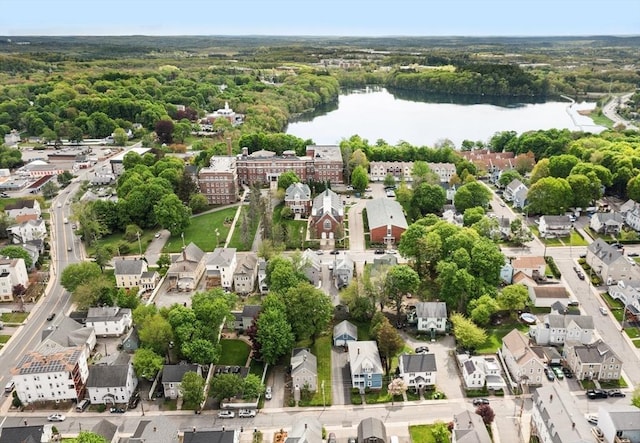 28 Broad St Unit 203, Marlborough, MA 01752 - aerial overview of property's location featuring a large body of water and nearby suburban area
