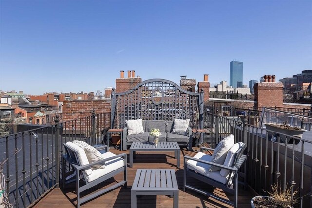 392 Marlborough St Unit 3, Boston, MA 02115 - balcony with a city view and outdoor lounge area