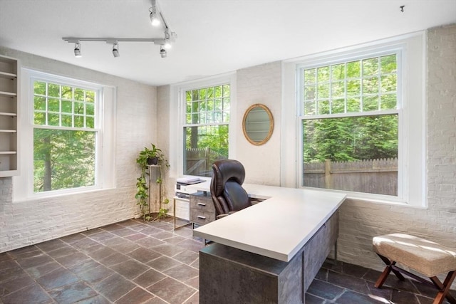 86 Waban Ave, Newton, MA 02468 - home office featuring dark stone finish flooring
