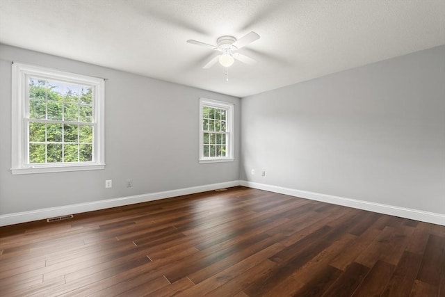 728 Auburn St Unit E4, Whitman, MA 02382 - spare room featuring a ceiling fan, dark wood-style flooring, and a textured ceiling