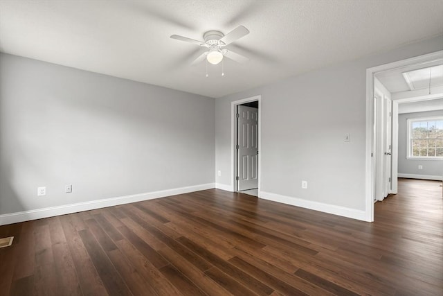 728 Auburn St Unit E4, Whitman, MA 02382 - spare room featuring attic access, ceiling fan, and dark wood-style flooring