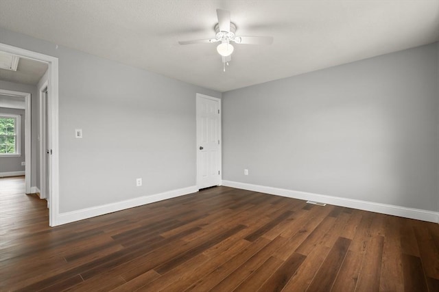 728 Auburn St Unit E4, Whitman, MA 02382 - spare room with dark wood-type flooring and ceiling fan