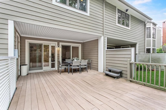 4 Benjamin Pl Unit 4, Brookline, MA 02467 - wooden deck featuring outdoor dining space