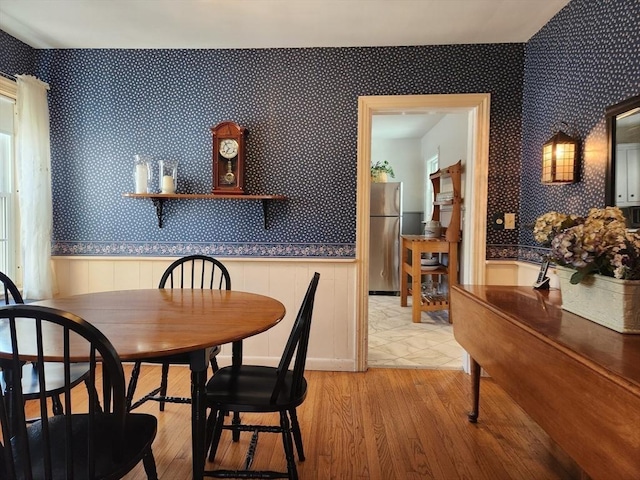 dining area featuring light hardwood / wood-style flooring