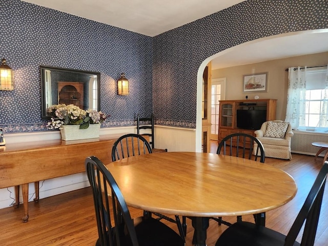 dining area featuring hardwood / wood-style flooring