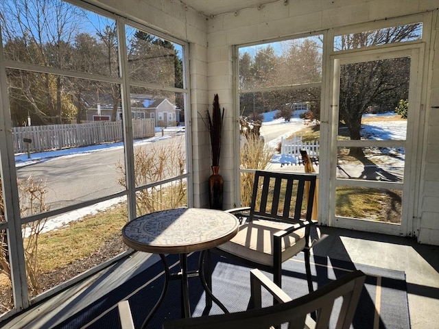 view of sunroom