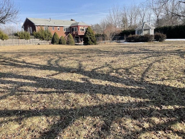 view of yard with fence