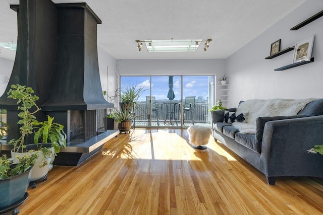 living room featuring light hardwood / wood-style flooring