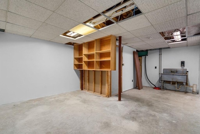 1 Joy St, Franklin, MA 02038 - unfinished basement with a paneled ceiling
