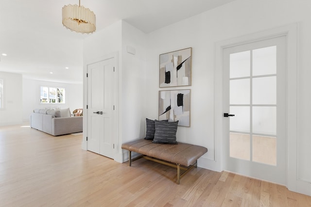 hallway featuring light hardwood / wood-style flooring