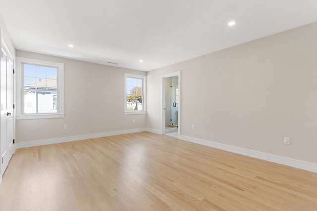 empty room featuring light wood-type flooring