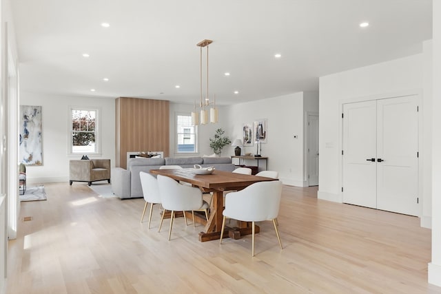 dining area featuring light hardwood / wood-style floors