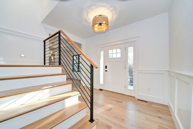 foyer featuring light hardwood / wood-style flooring