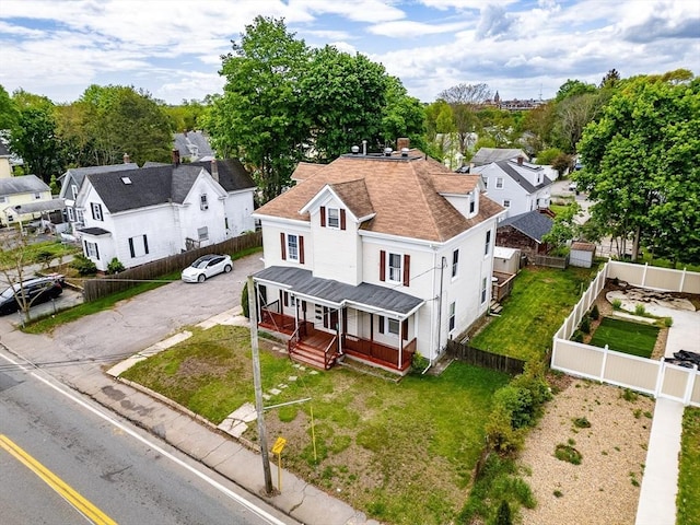 aerial perspective of suburban area