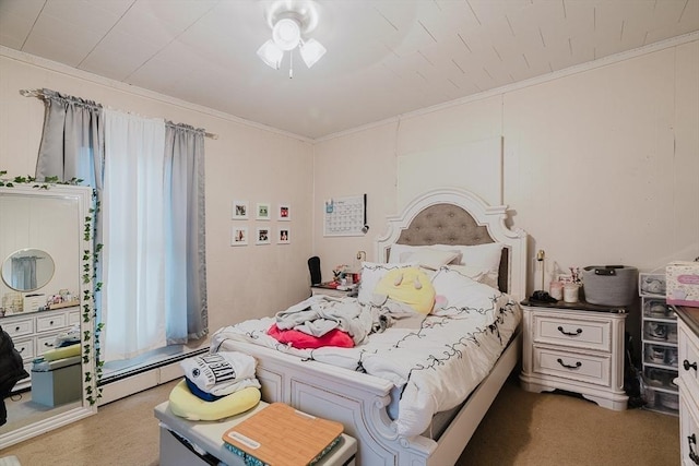bedroom with ornamental molding
