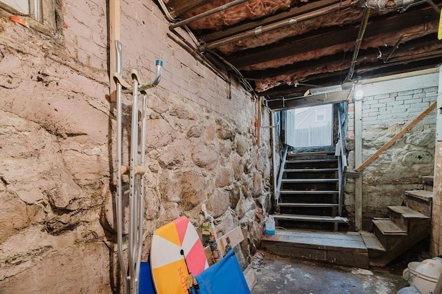 below grade area featuring stairway