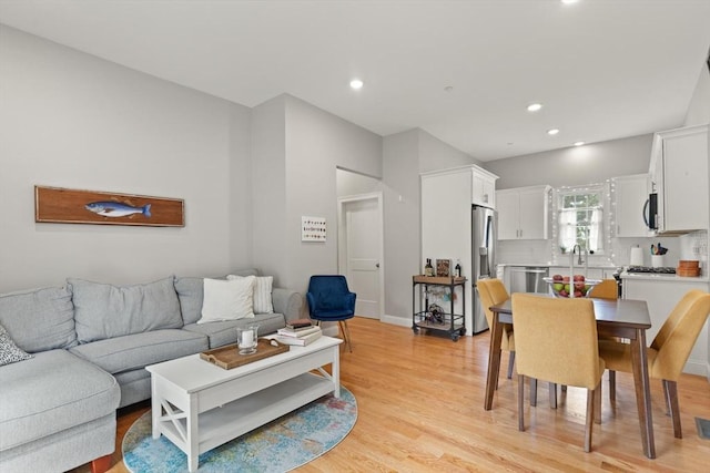 25 Conant St Unit 1, Danvers, MA 01923 - living room featuring light wood-style floors and recessed lighting