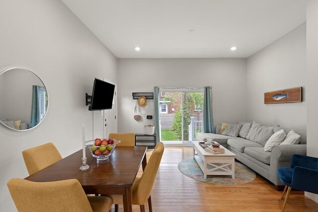25 Conant St Unit 1, Danvers, MA 01923 - living room featuring light wood-type flooring and recessed lighting
