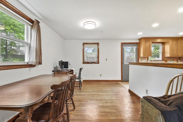 40 Winslow Rd, Quincy, MA 02171 - dining space featuring plenty of natural light, light wood-type flooring, and recessed lighting