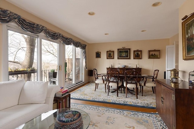 178 Rawson Rd, Brookline, MA 02445 - dining space featuring recessed lighting and wood finished floors