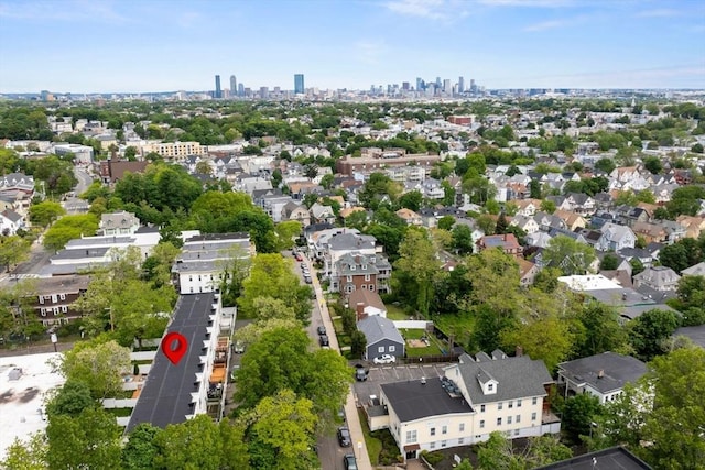 103 Claybourne Unit 103, Boston, MA 02124 - aerial overview of property's location featuring city skyline