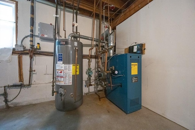 286 Mountain St, Sharon, MA 02067 - utility room with gas water heater and a heating unit