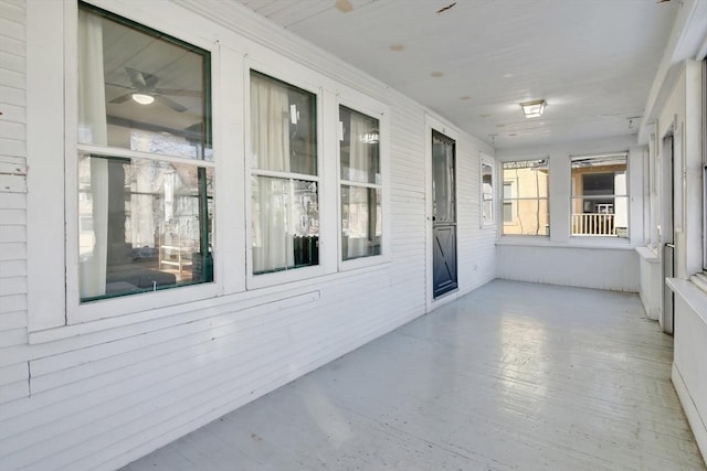 view of unfurnished sunroom