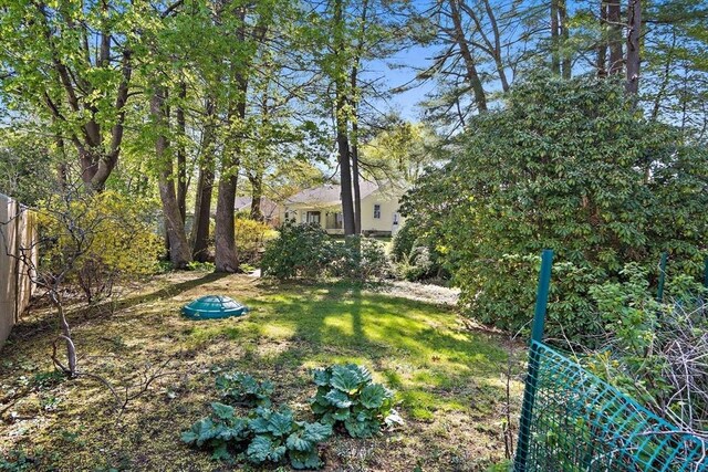 view of yard with fence