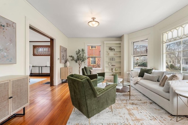 living area featuring wood finished floors