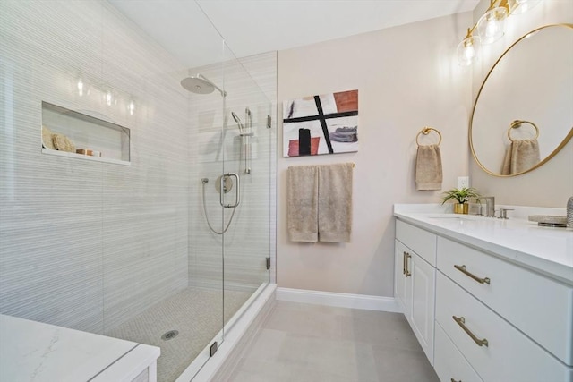 43 Lake Ave, Sharon, MA 02067 - full bathroom with vanity and tiled shower