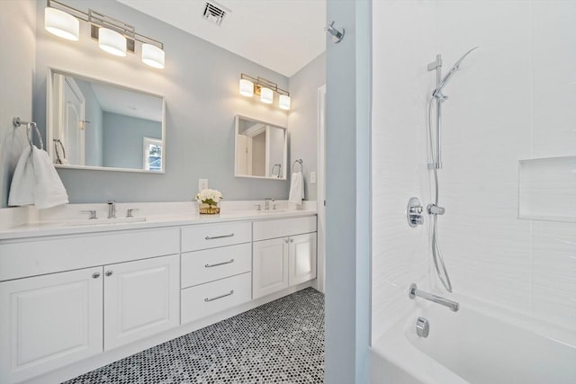 43 Lake Ave, Sharon, MA 02067 - bathroom with double vanity and tub / shower combination
