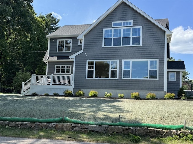 43 Lake Ave, Sharon, MA 02067 - view of front of home featuring a wooden deck