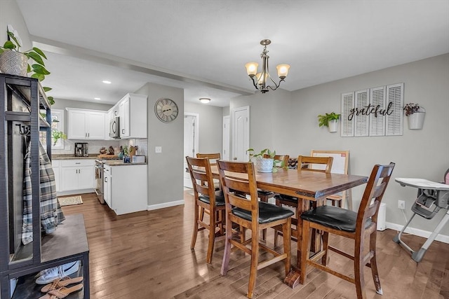 261 Bean Porridge Hill Rd, Westminster, MA 01473 - dining room featuring baseboards, recessed lighting, a notable chandelier, and dark wood finished floors