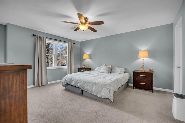 261 Bean Porridge Hill Rd, Westminster, MA 01473 - bedroom featuring baseboards, carpet flooring, visible vents, and a ceiling fan